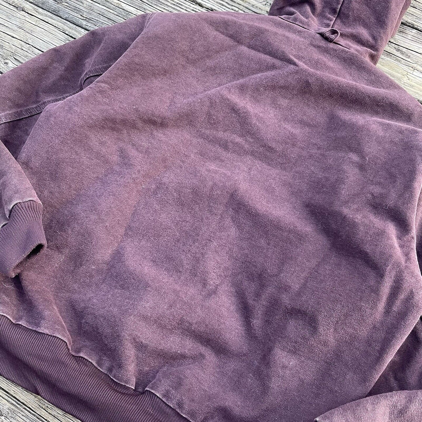 Vintage Carhartt J06 BRG Sandstone Hooded Jacket - Burgundy (L)