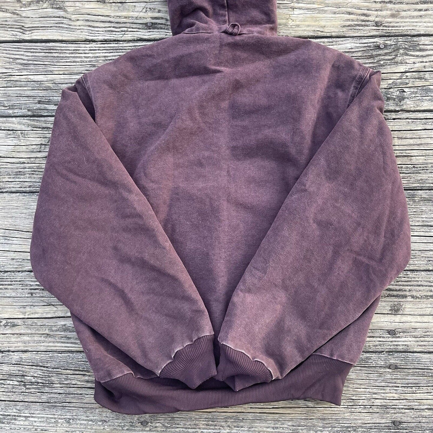 Vintage Carhartt J06 BRG Sandstone Hooded Jacket - Burgundy (L)