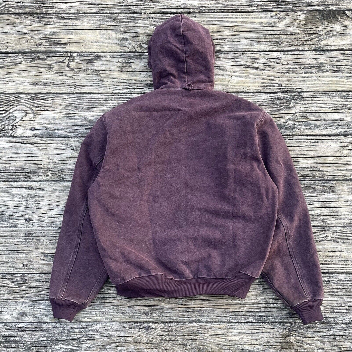 Vintage Carhartt J06 BRG Sandstone Hooded Jacket - Burgundy (L)